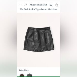 Abercrombie & Fitch Leather Skort NWT